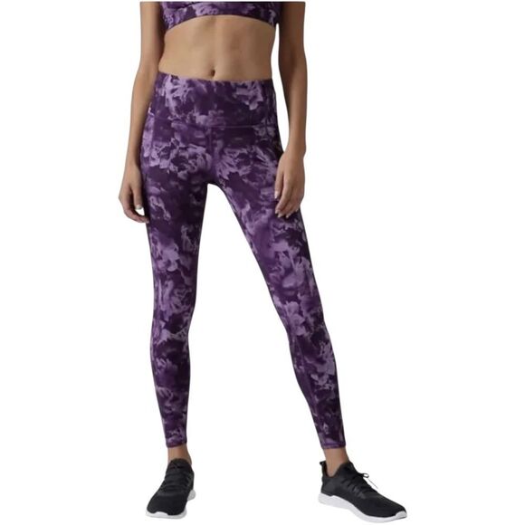Athleta Rainier Tight Legging Spliced Floral Basalt Violet Purple Large NWOT - Picture 2 of 11